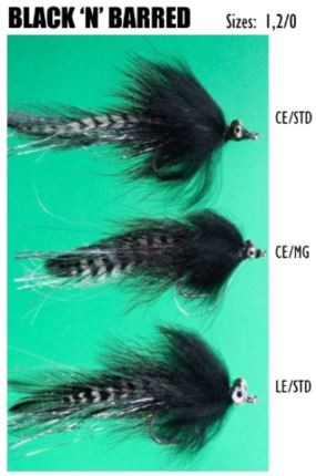 Felty's Flies Black 'N' Barred CE/MG #2/0 1 Felty's Flies Black 'N' Barred CE/MG #2/0
